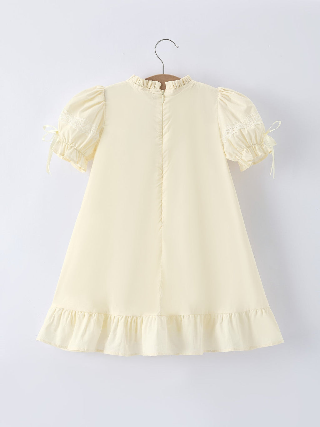 Embroidered Lace Girls' Short-Sleeved Dress