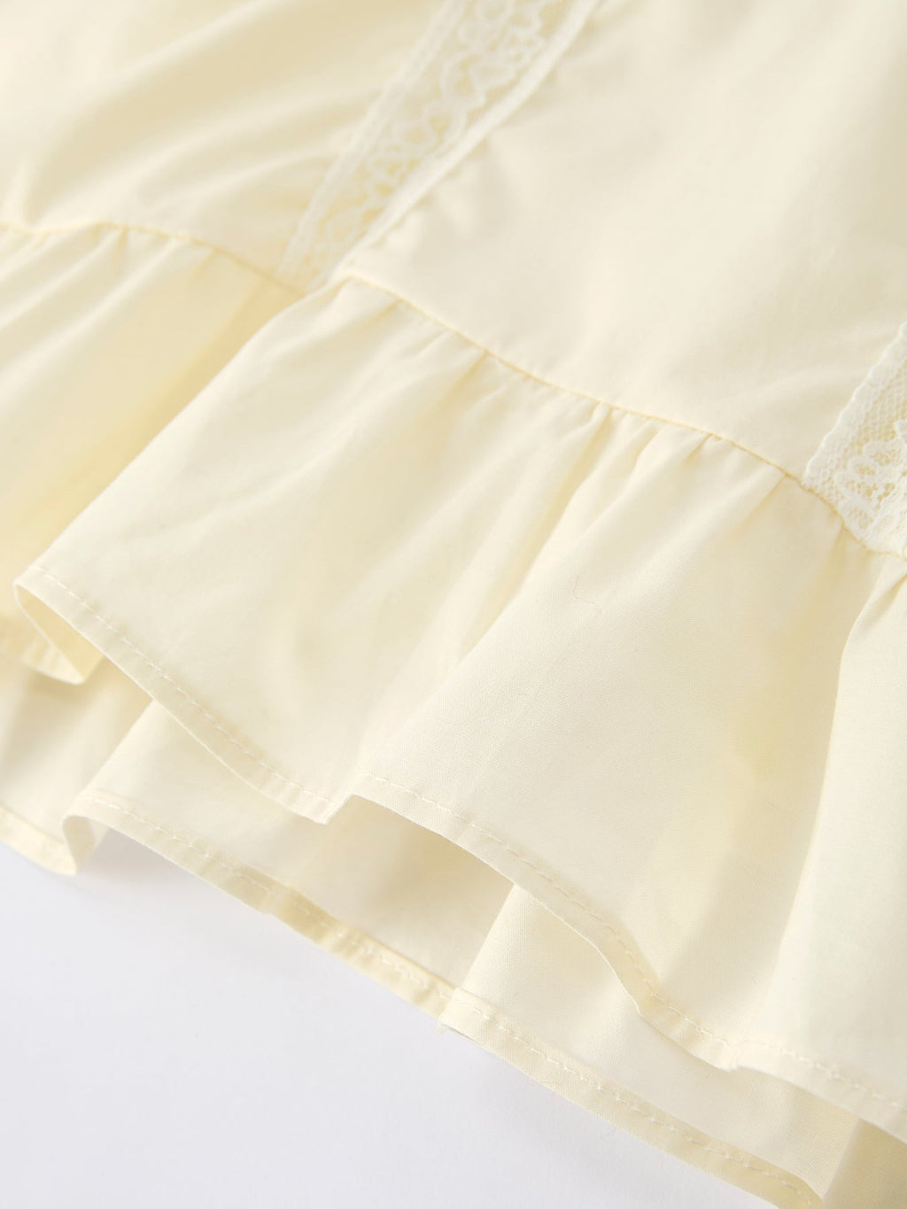 Embroidered Lace Girls' Short-Sleeved Dress