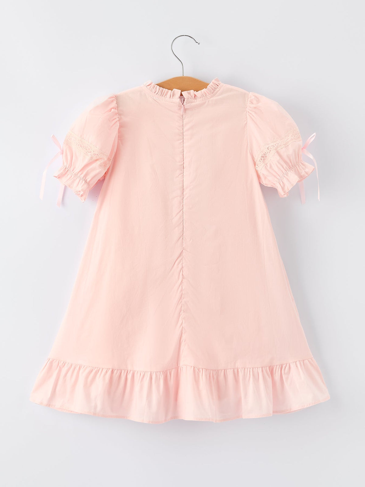 Embroidered Lace Girls' Short-Sleeved Dress