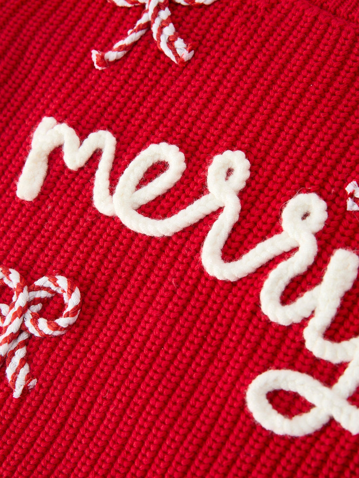 Mom And Me Winter Christmas Red "Merry" Pullover Sweater