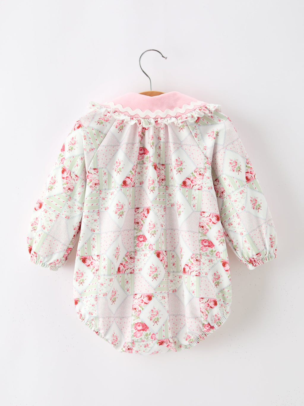 Fall Girls Floral Lace Collar Ruffle Romper Long-Sleeved