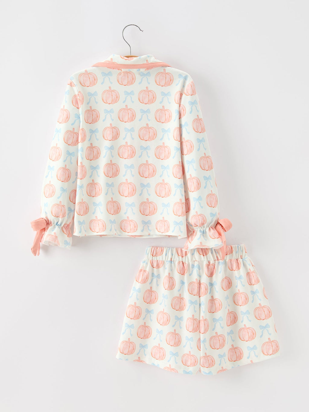Mommy And Me Fall Pumpkin Print Pajama Set