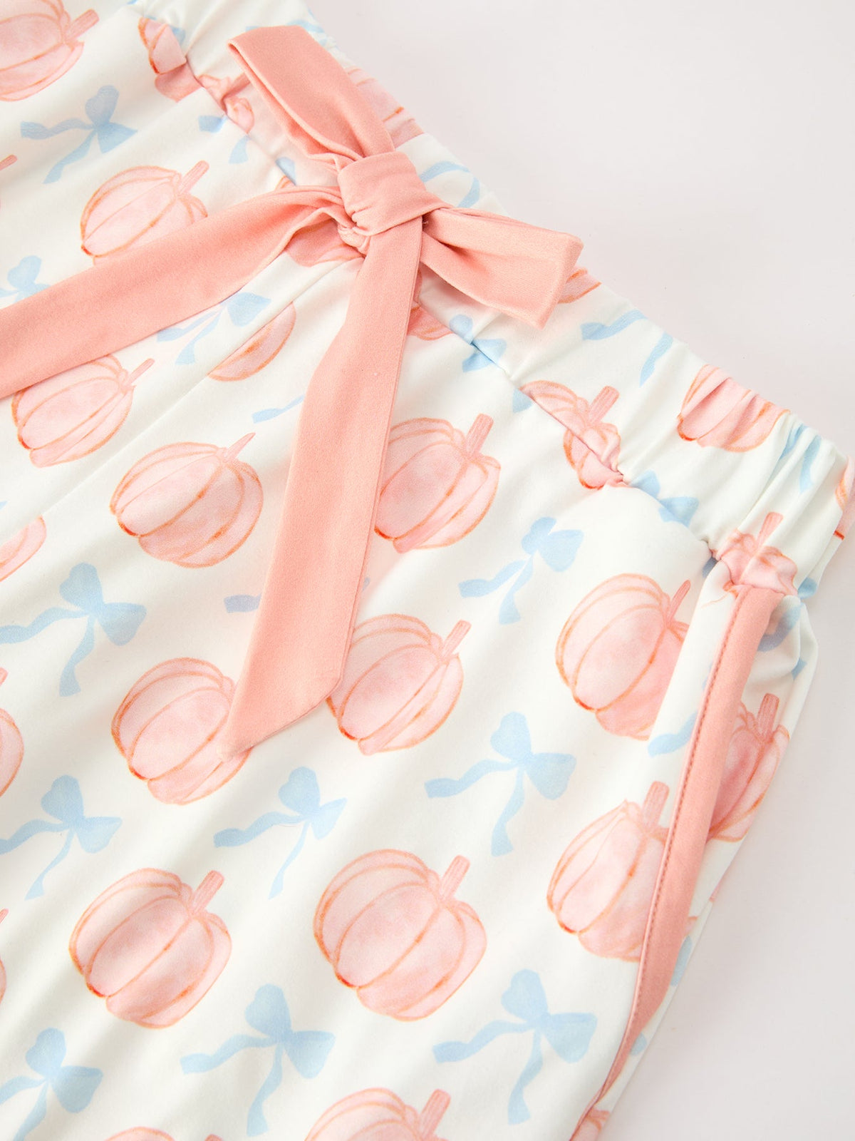 Mommy And Me Fall Pumpkin Print Pajama Set