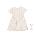 The Printed Short Sleeve Dress - Rose Stripe