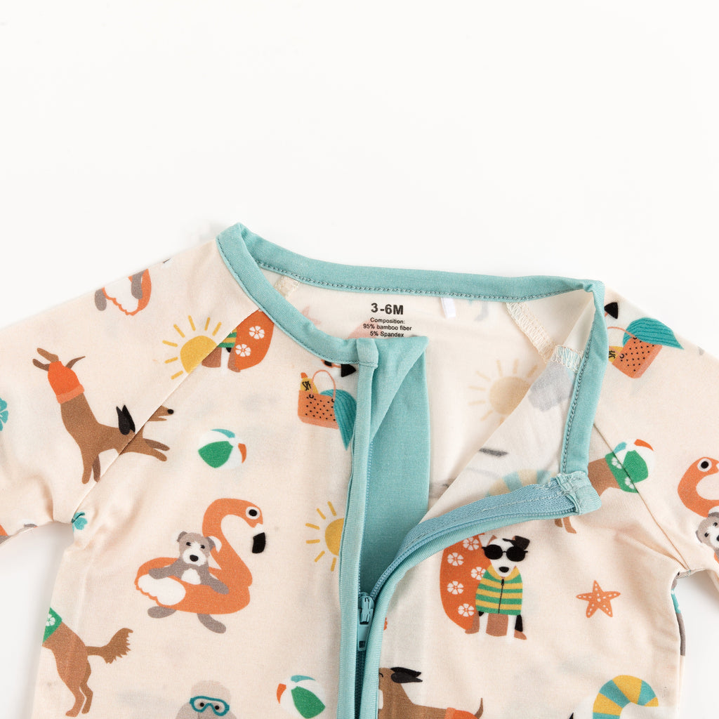 Pups in the Sun (Convertible Zip Footies)