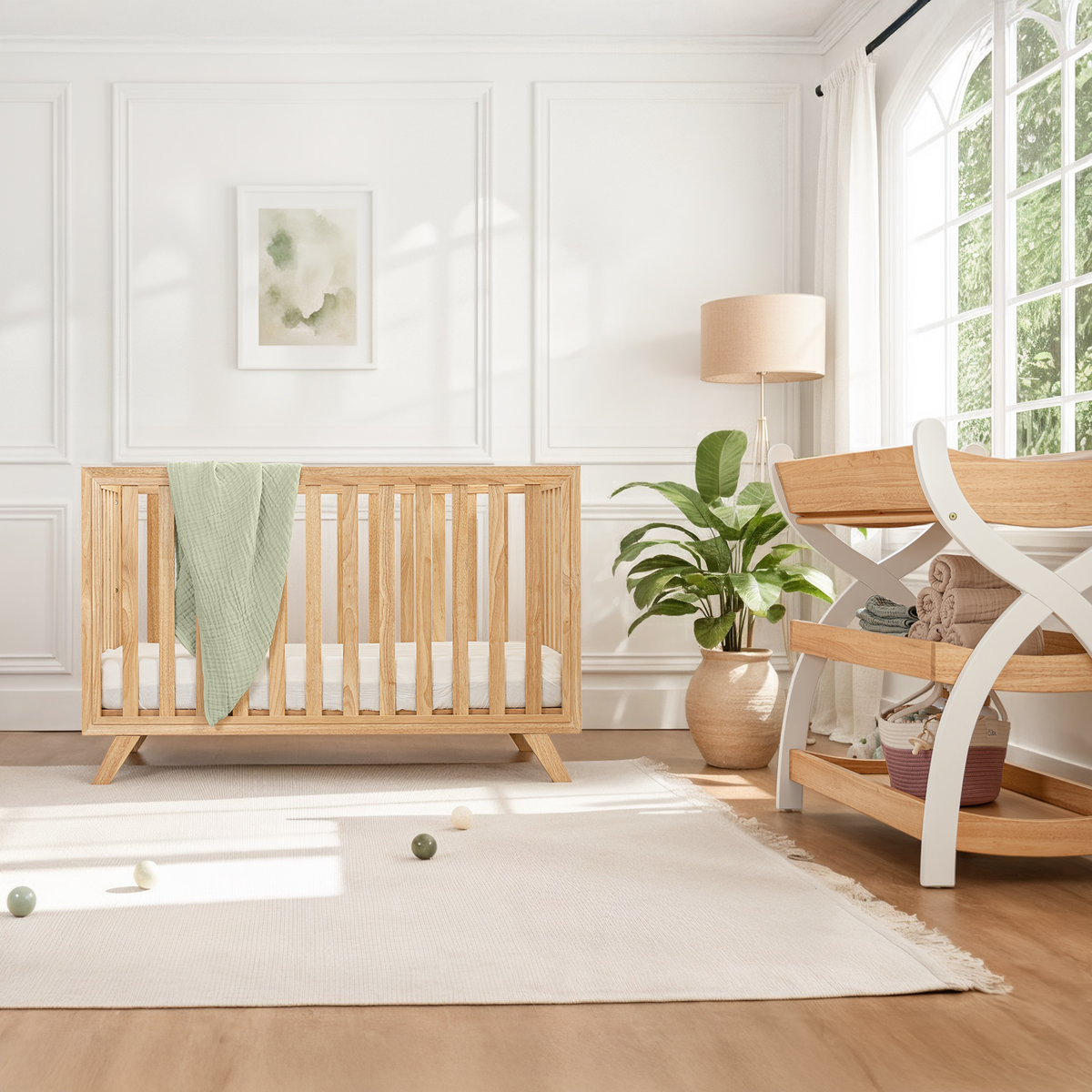 Baby Crib For 0 To 3 Years - Natural Wood