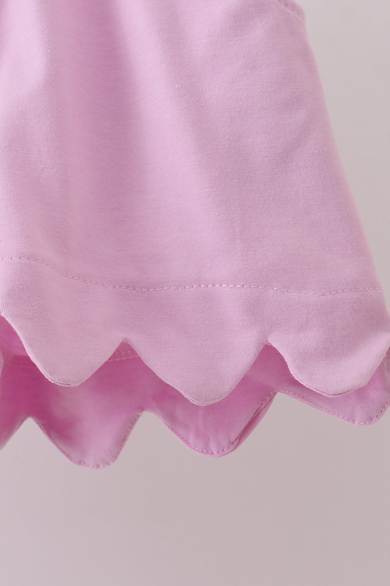 Pink scalloped mom&me shorts set