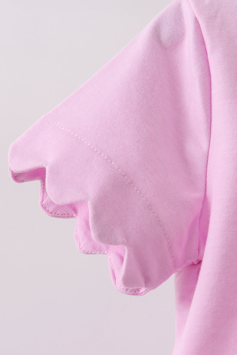 Pink scalloped mom&me shorts set