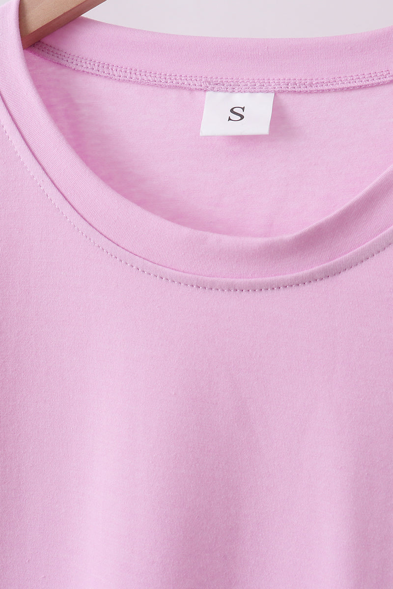 Pink scalloped mom&me shorts set