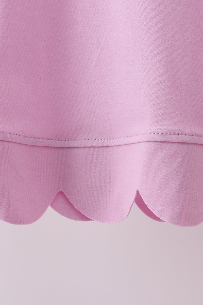 Pink scalloped mom&me shorts set