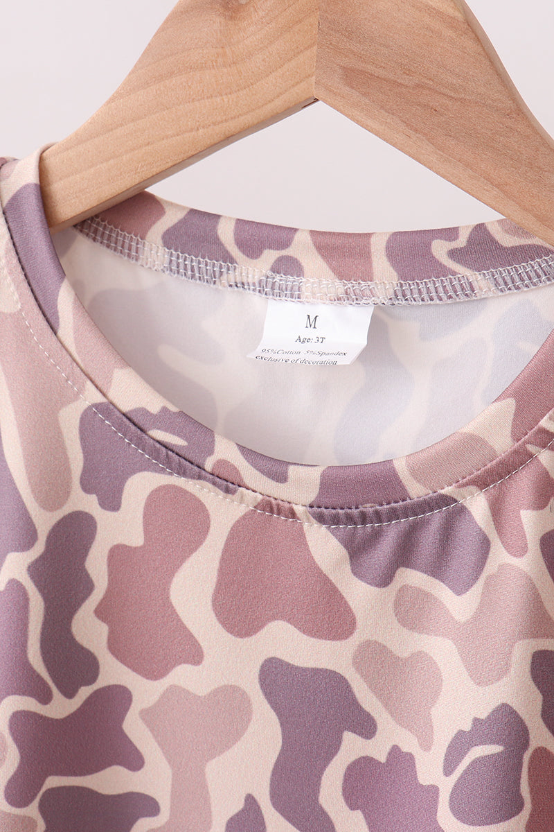 Camouflage scalloped shorts set