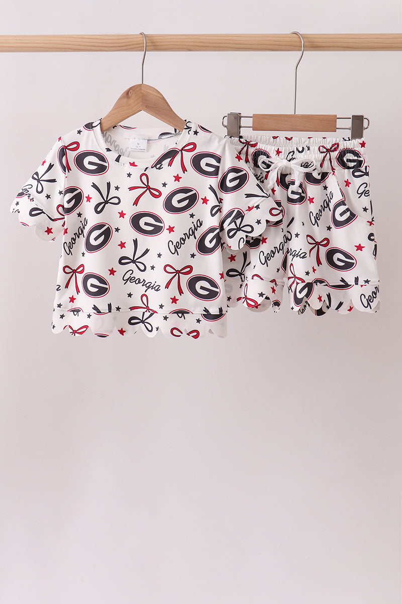 Georgia scalloped shorts set