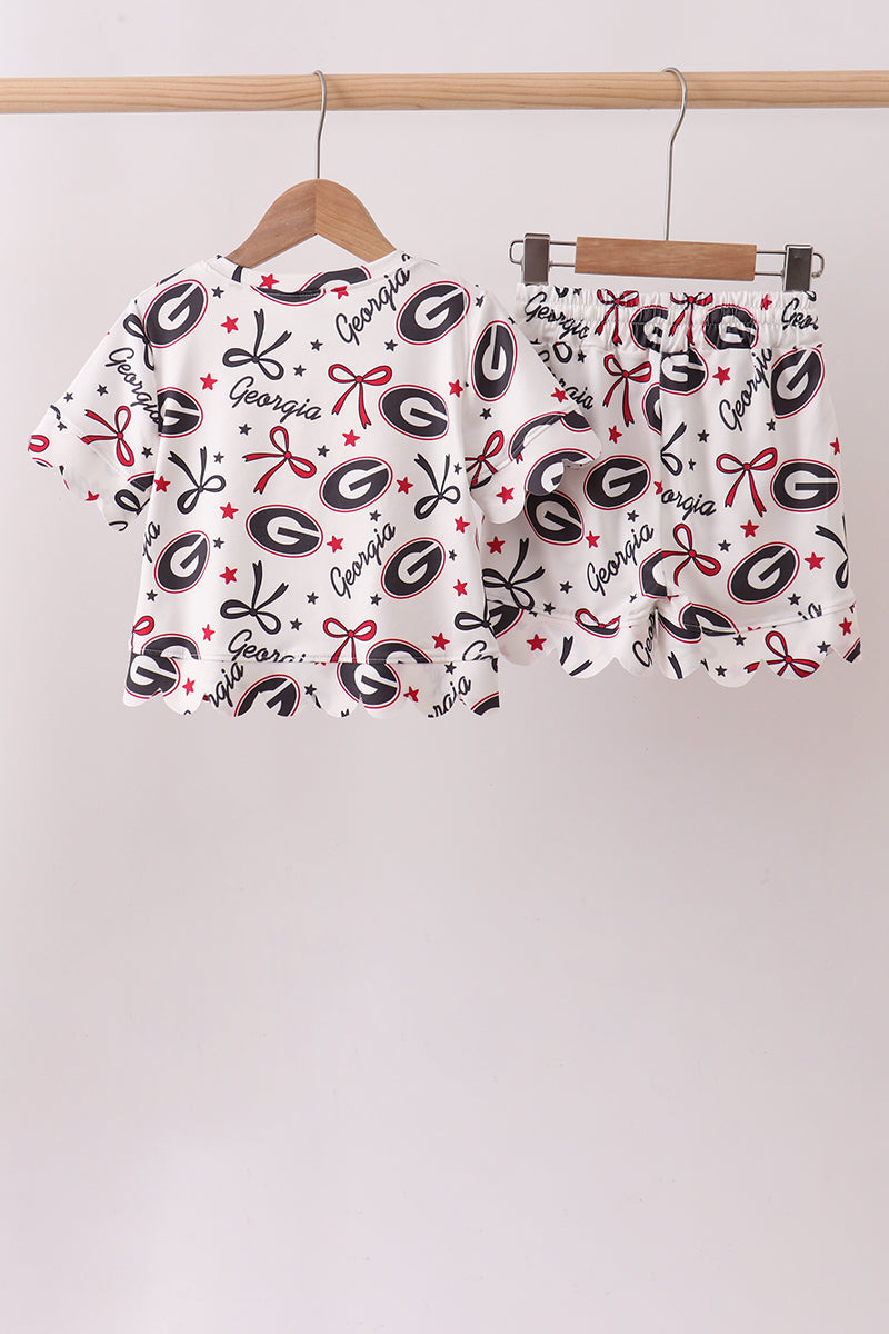 Georgia scalloped shorts set