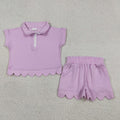 Pink Scalloped Polo Set