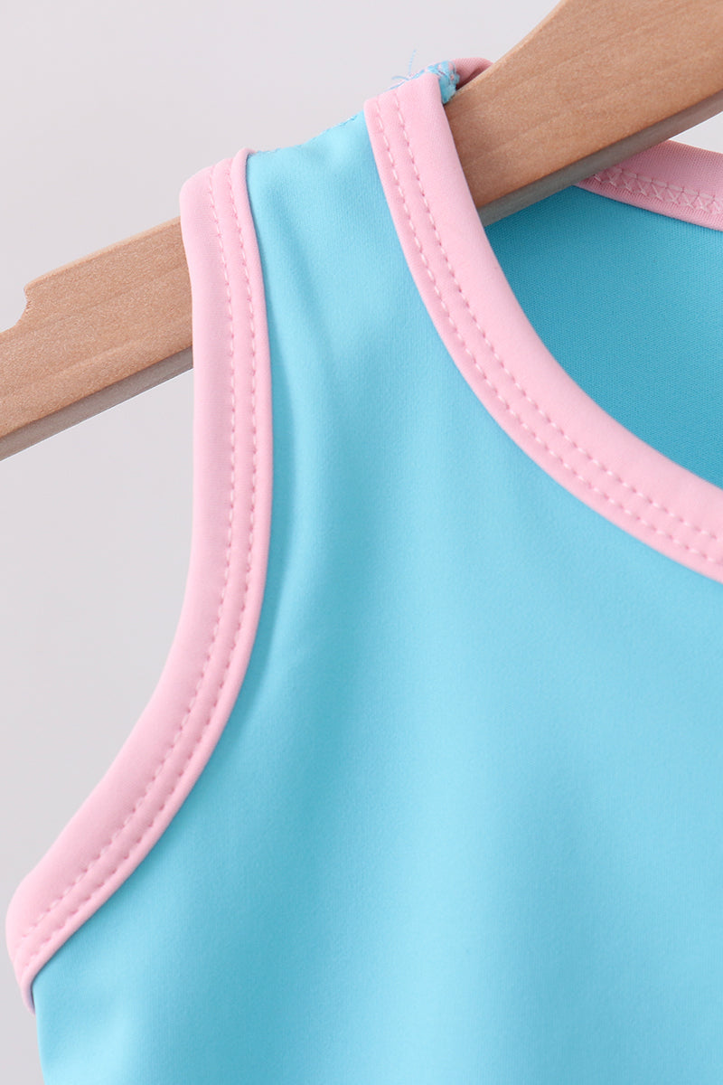 Blue Performance Scalloped Skorts Set
