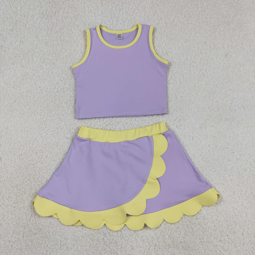 Lavender Performance Scalloped Skorts Set