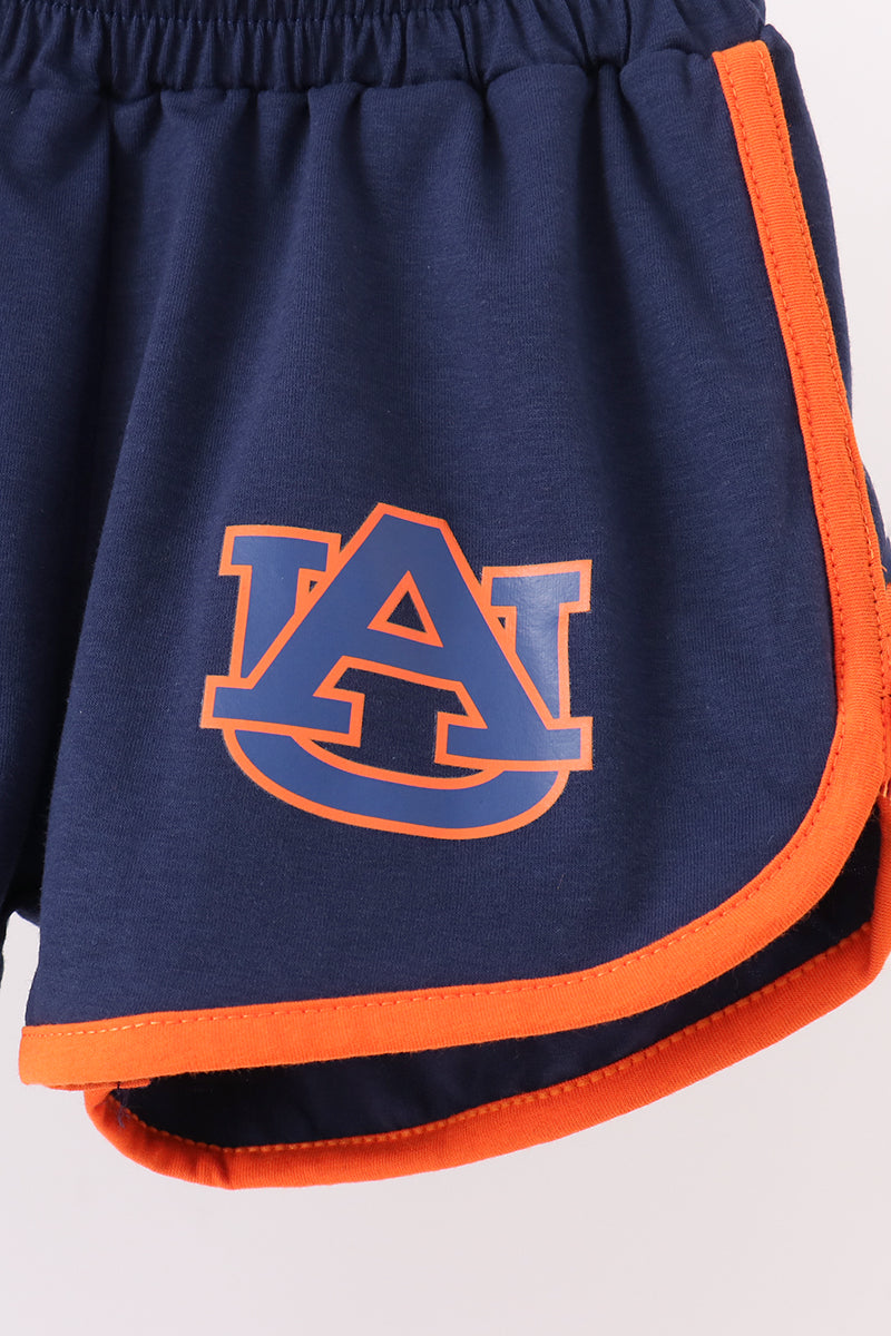 Navy Auburn active shorts set