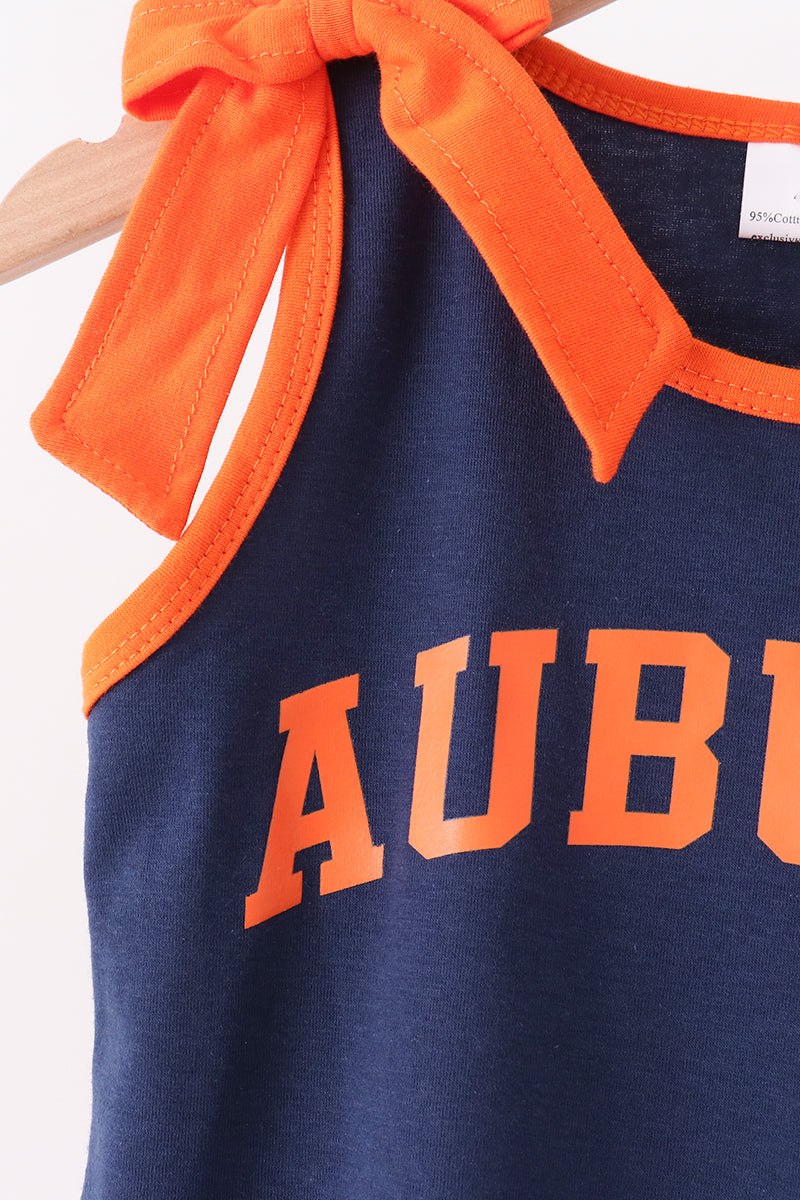 Navy Auburn active shorts set