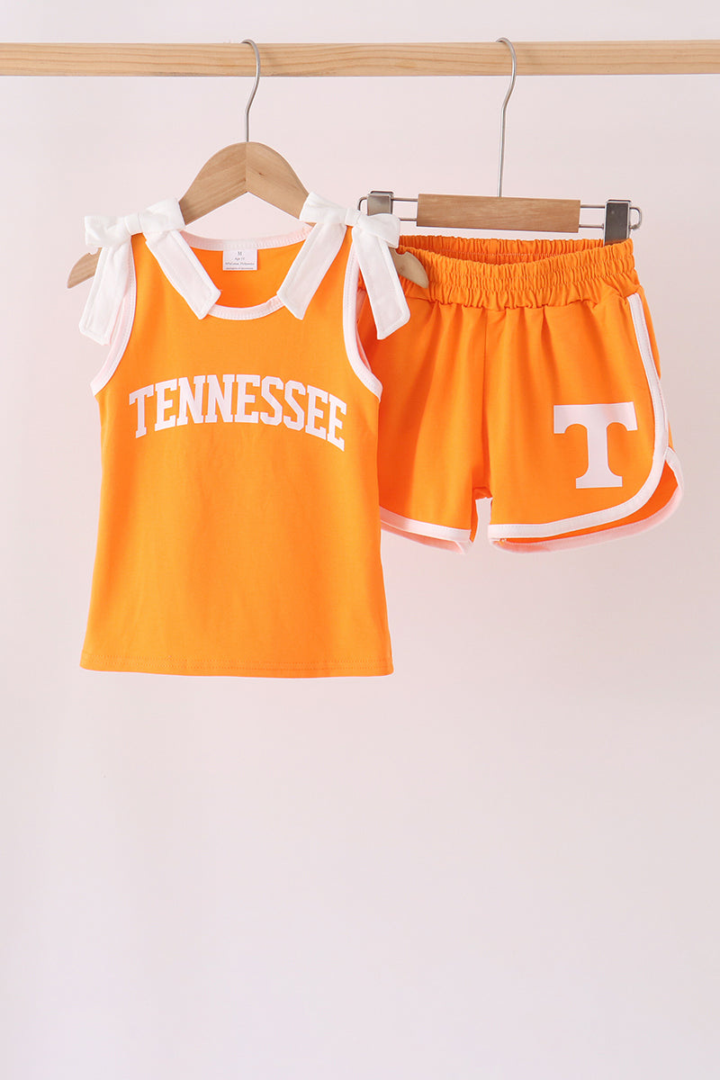 Orange Tennessee active shorts set