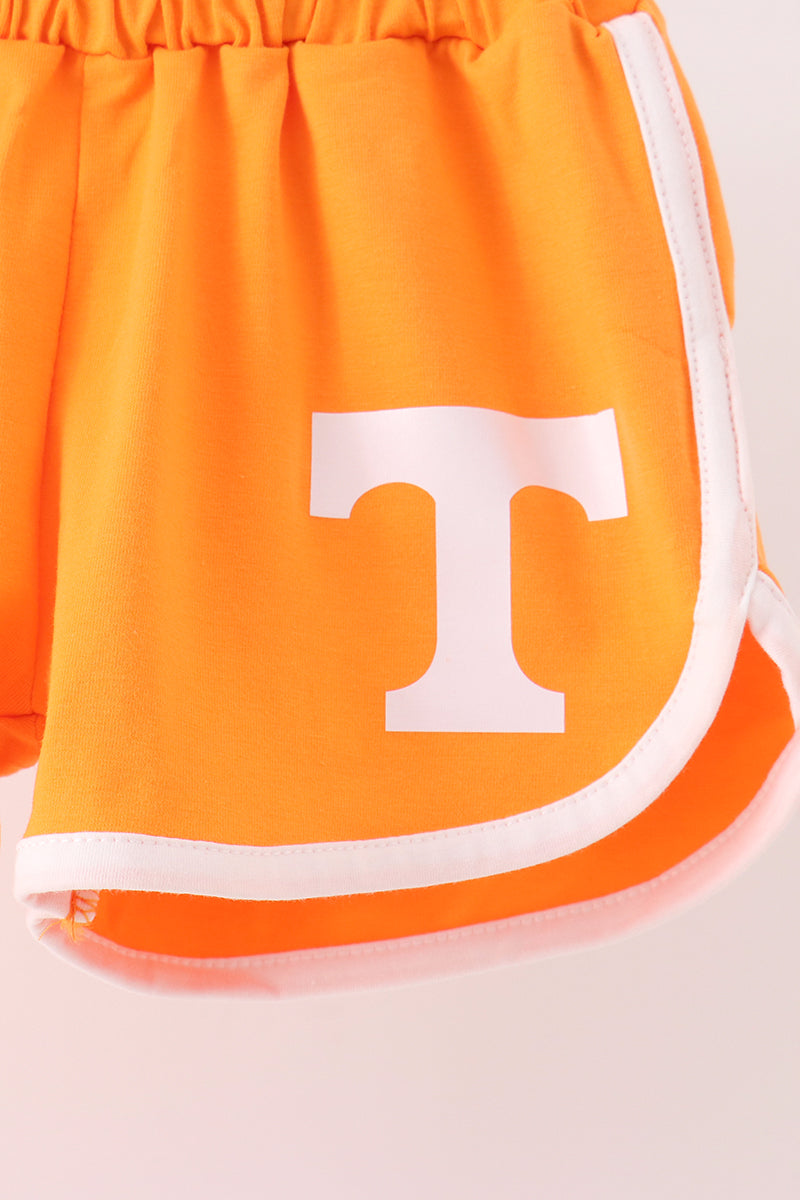 Orange Tennessee active shorts set
