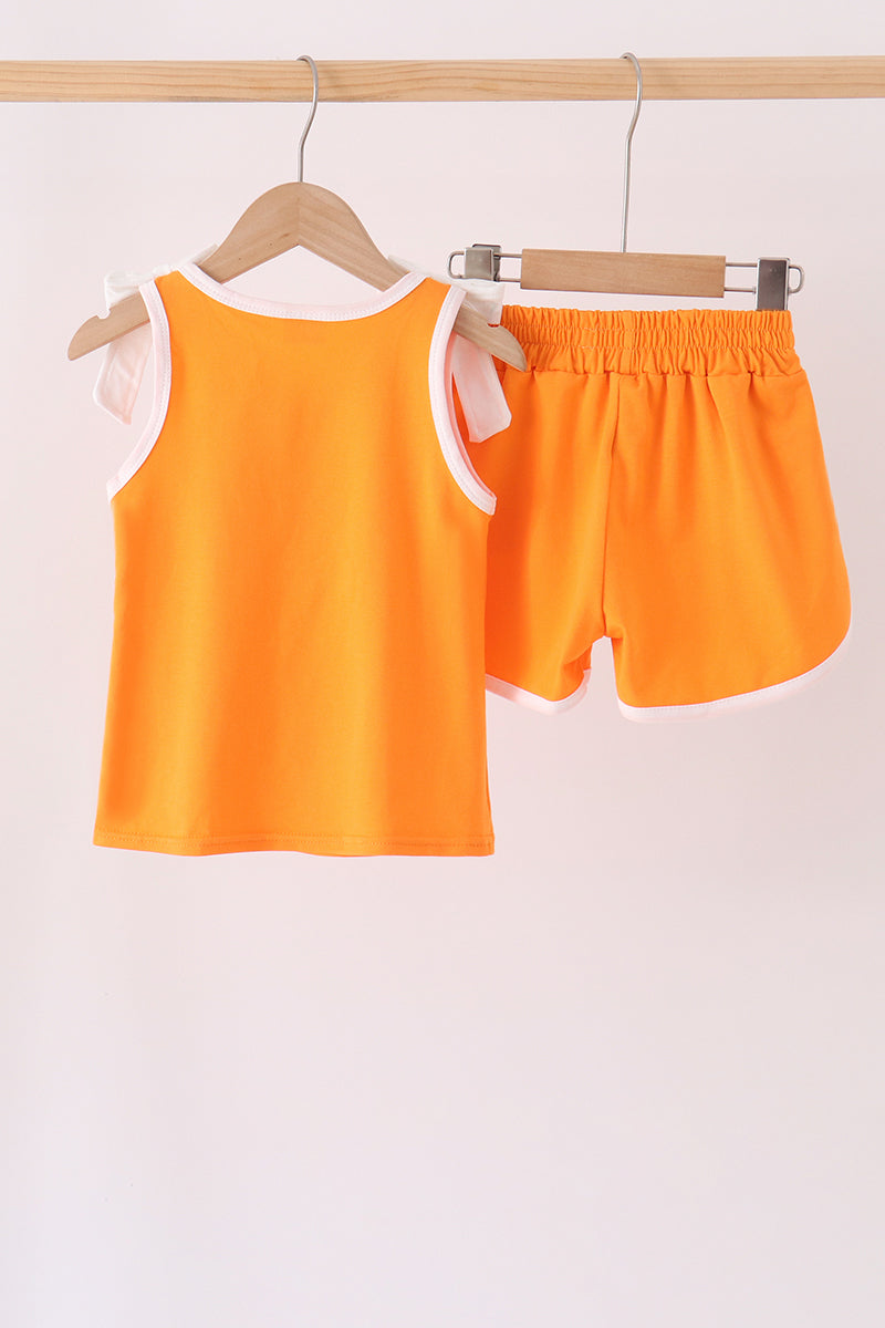 Orange Tennessee active shorts set