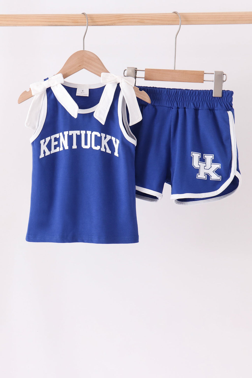 Blue Kentucky active shorts set