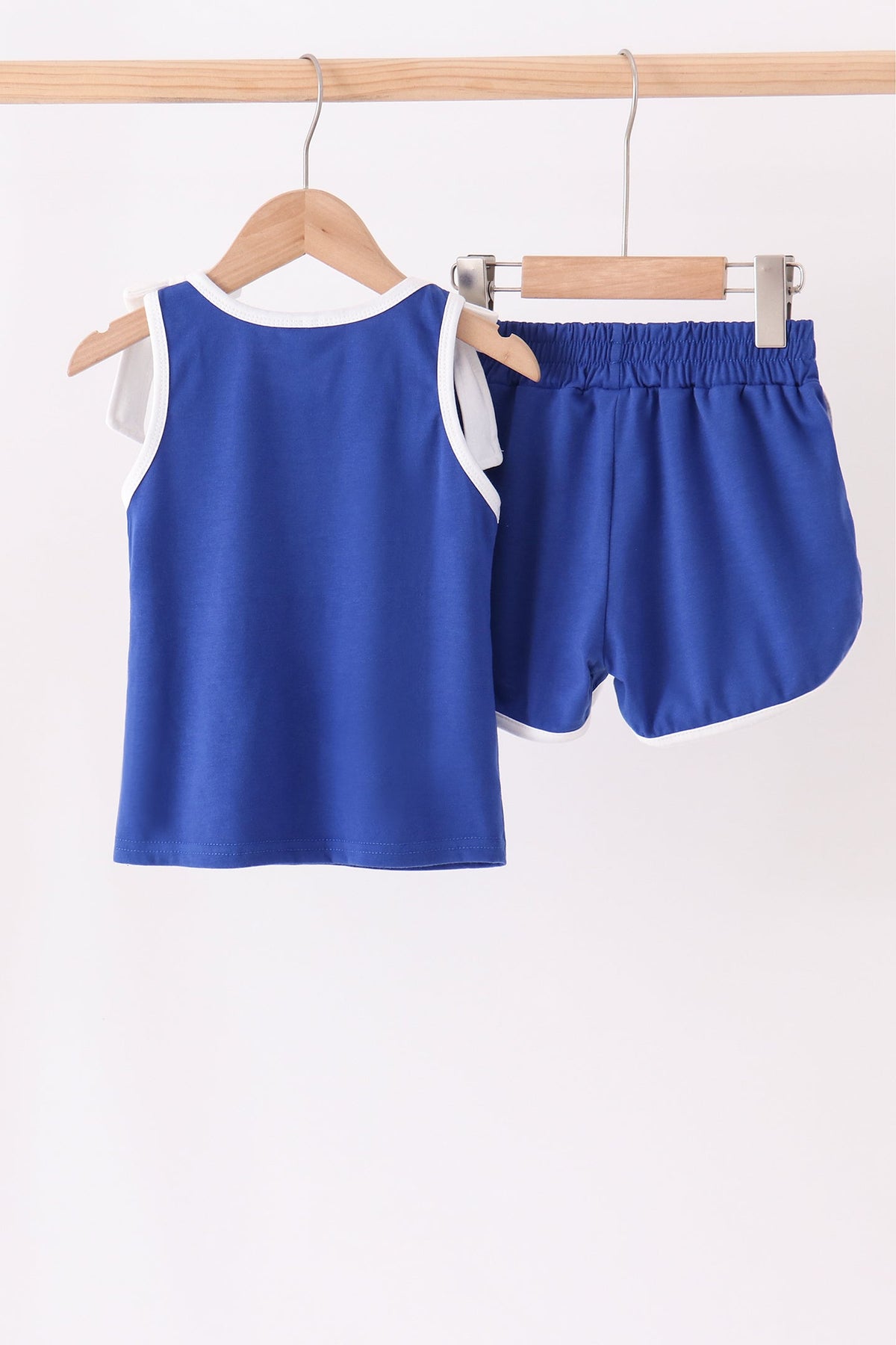 Blue Kentucky active shorts set