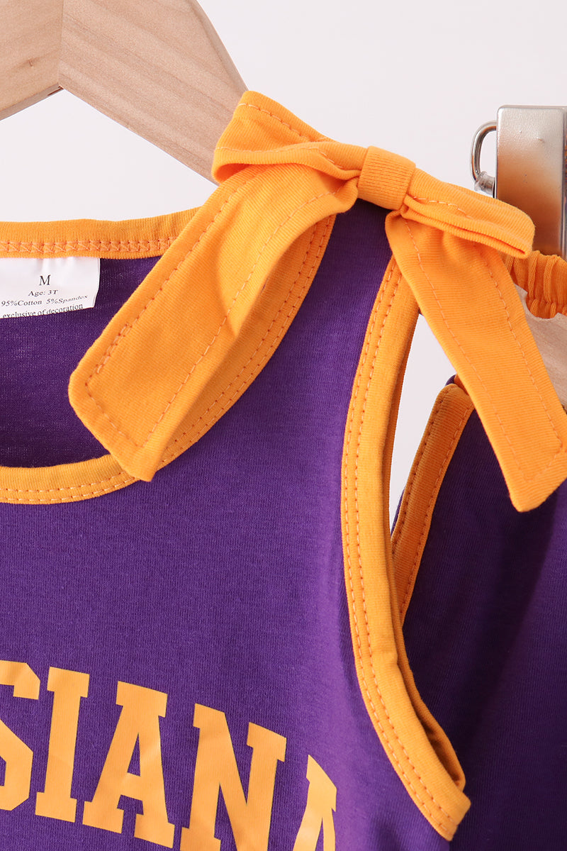 Purple LSU active shorts set