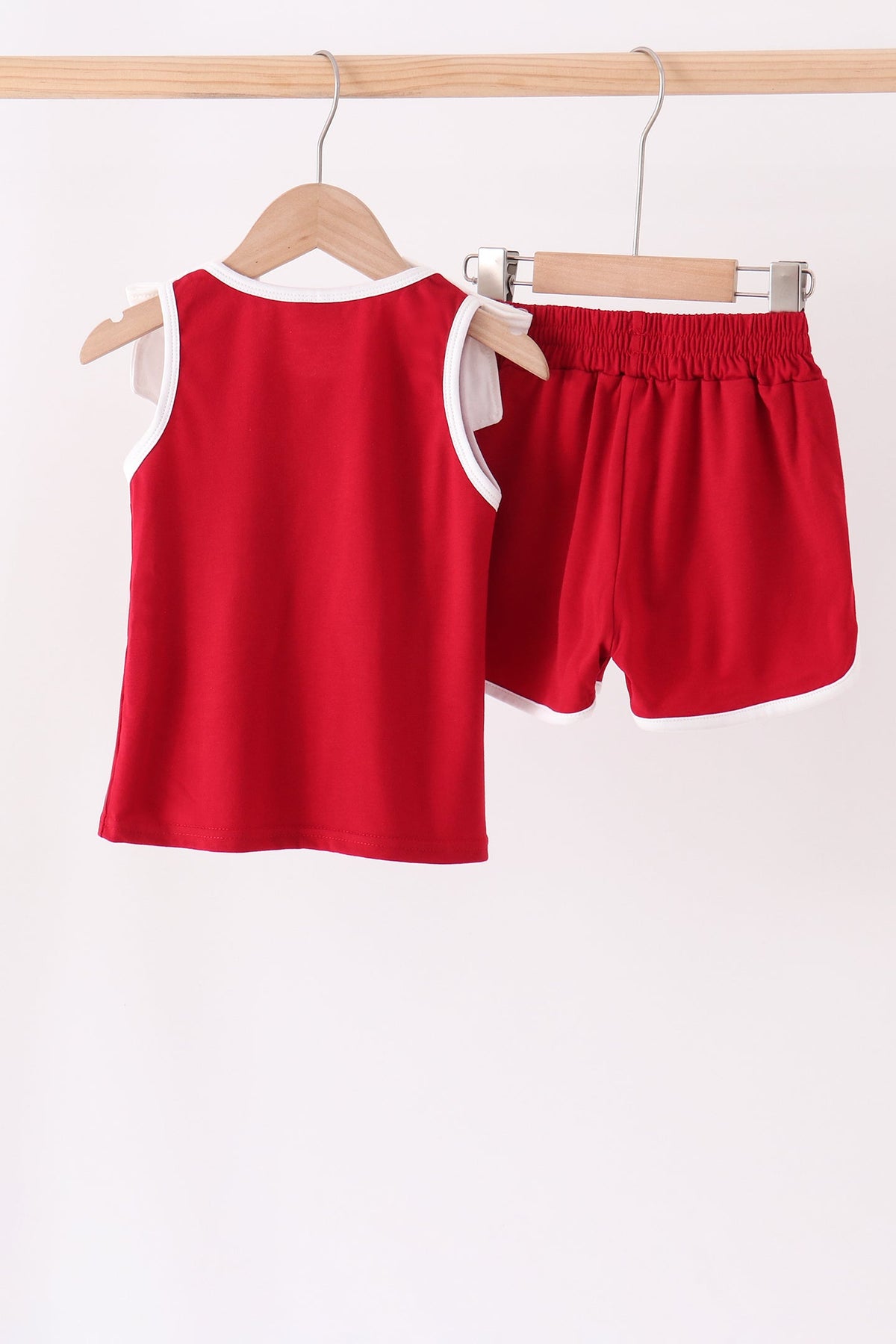 Maroon Arkansas active shorts set