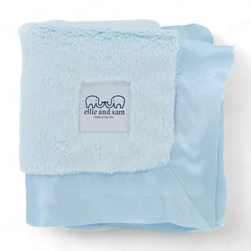 Luxury Satin Border Lovey - Blue