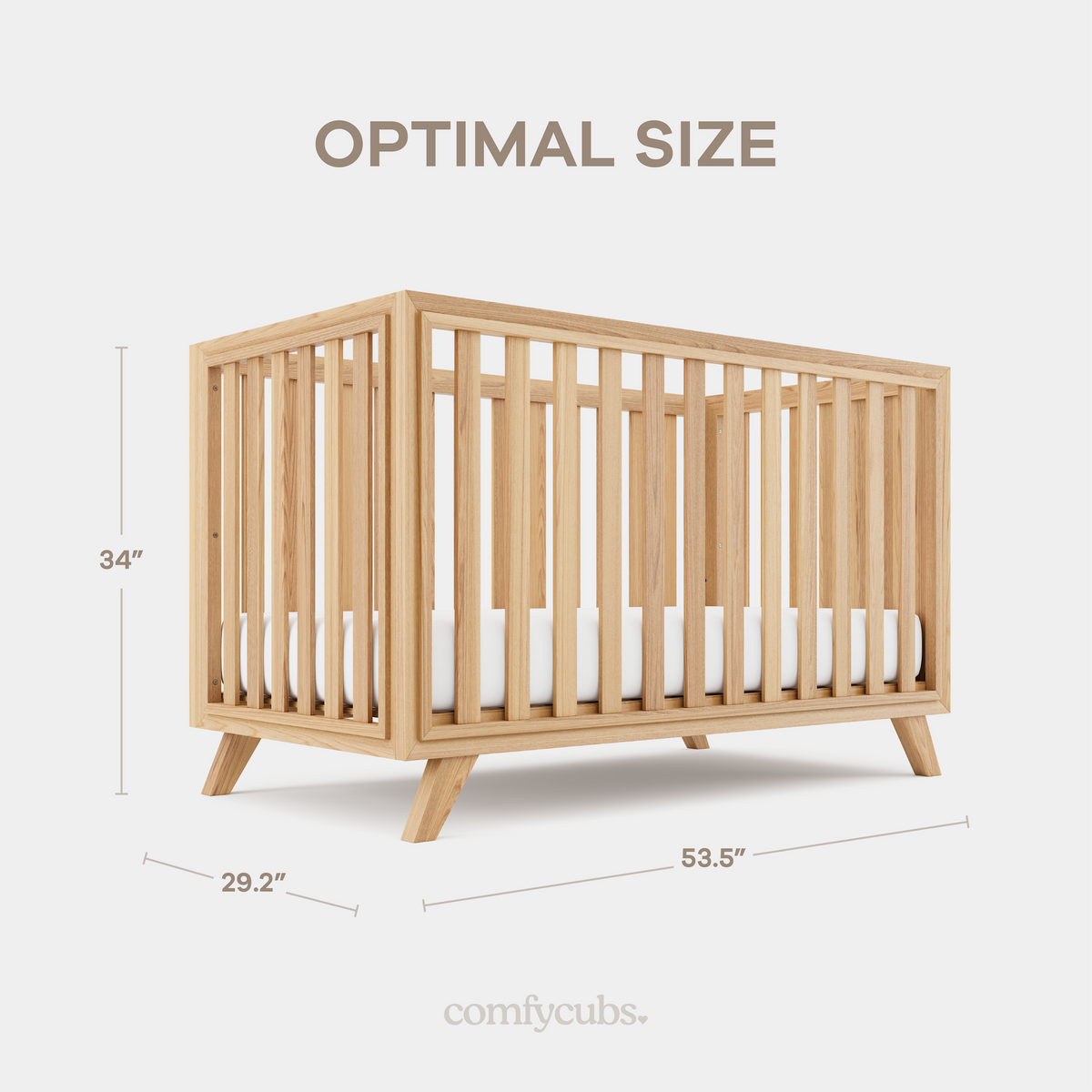 Baby Crib For 0 To 3 Years - Natural Wood