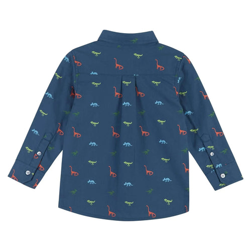 Andy & Evan - Boys Blue Dino Buttondown Shirt