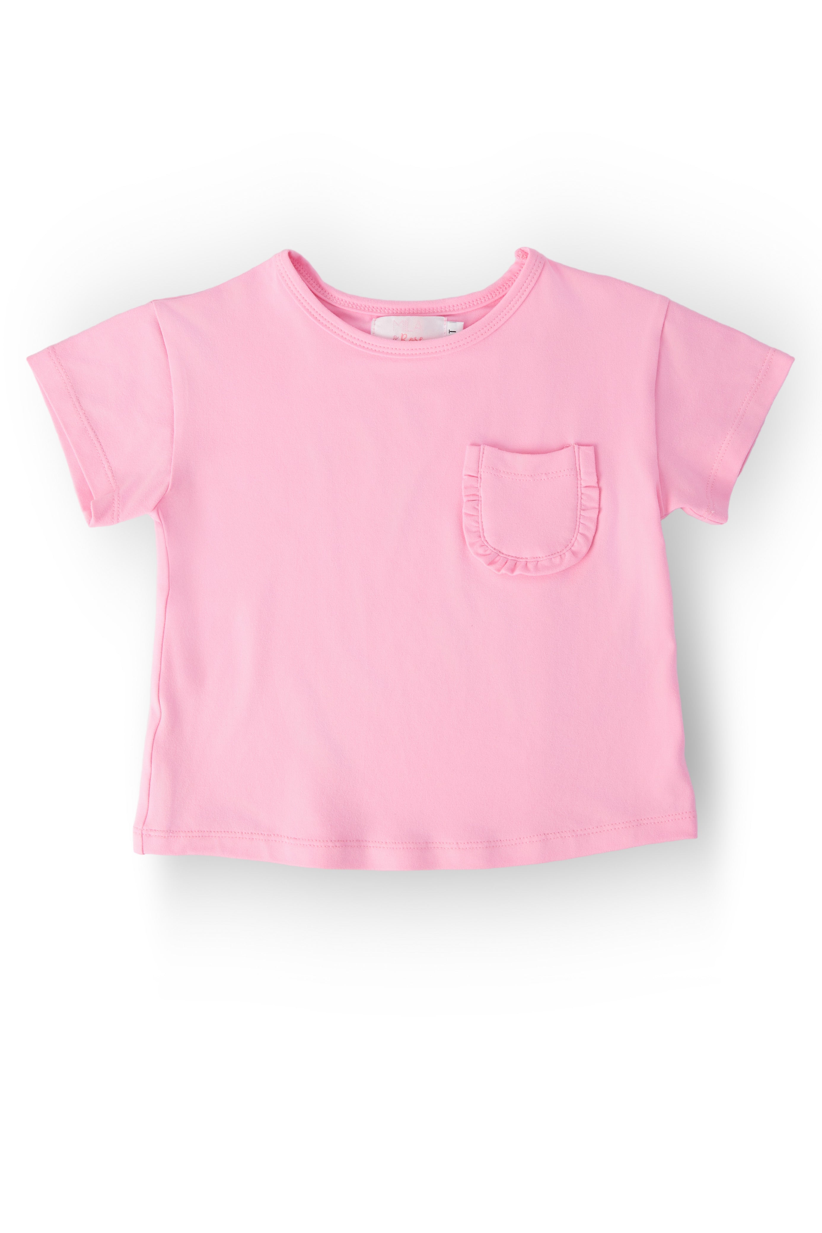 Bubblegum Pink Ruffle Pocket Tee