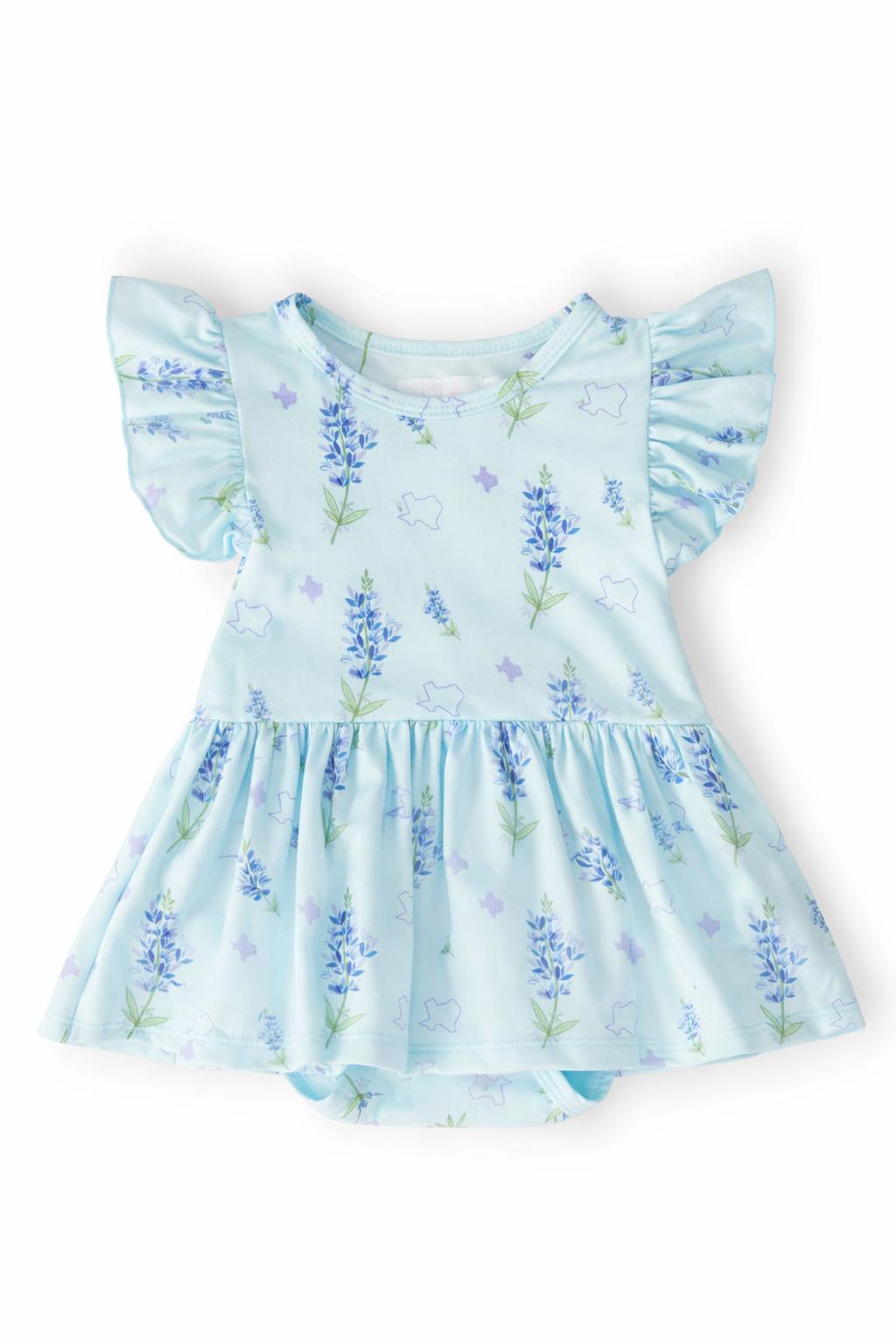 Texas Bluebonnets S/S Flutter Twirl Bodysuit
