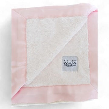 Luxury Duo Satin Border Blanket - Pink/Ivory