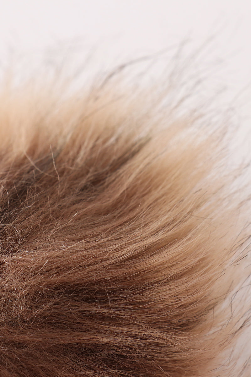 Pink pompom cable beanie hat