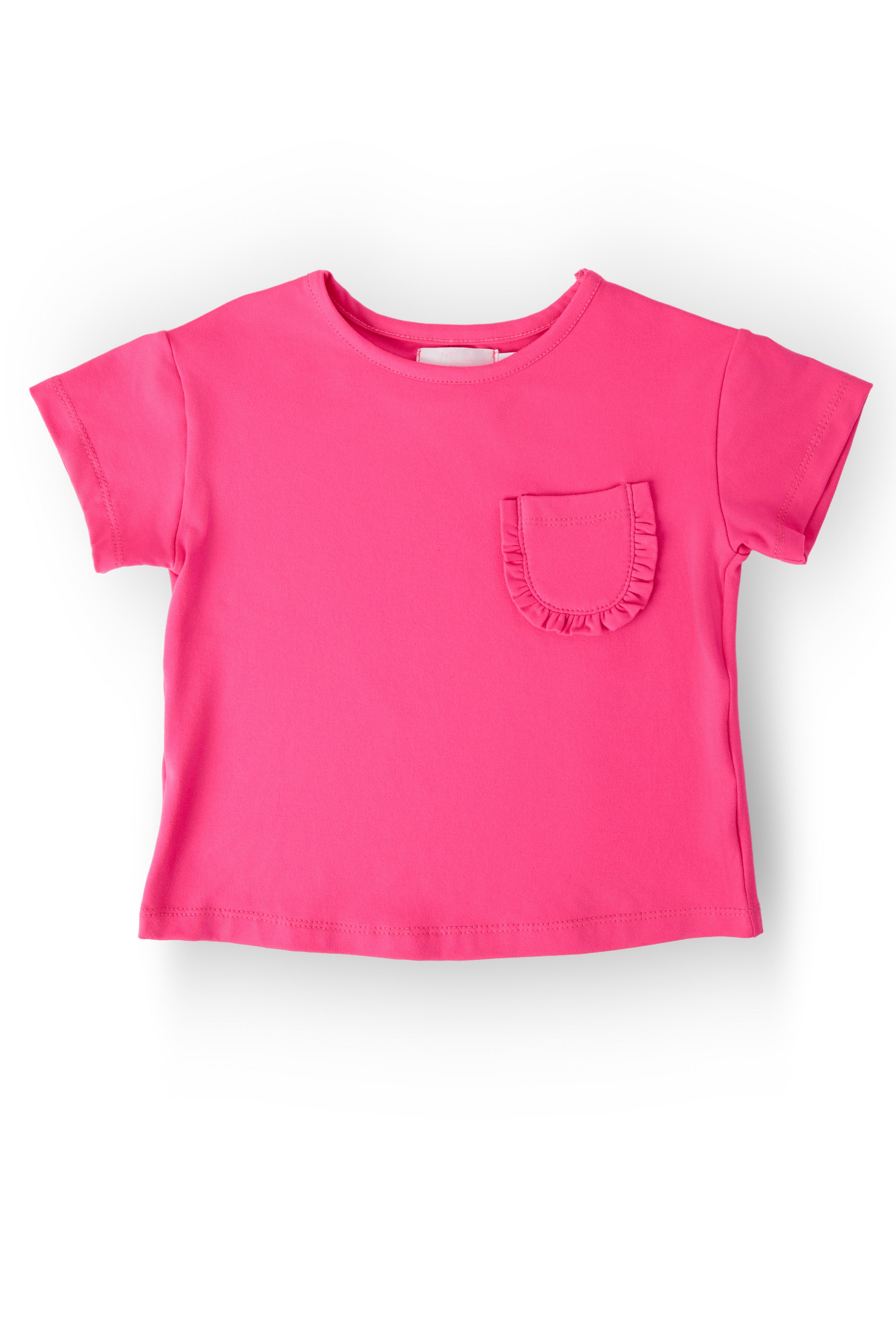 Hot Pink Ruffle Pocket Tee