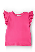 Hot Pink S/S Ruffle Tee