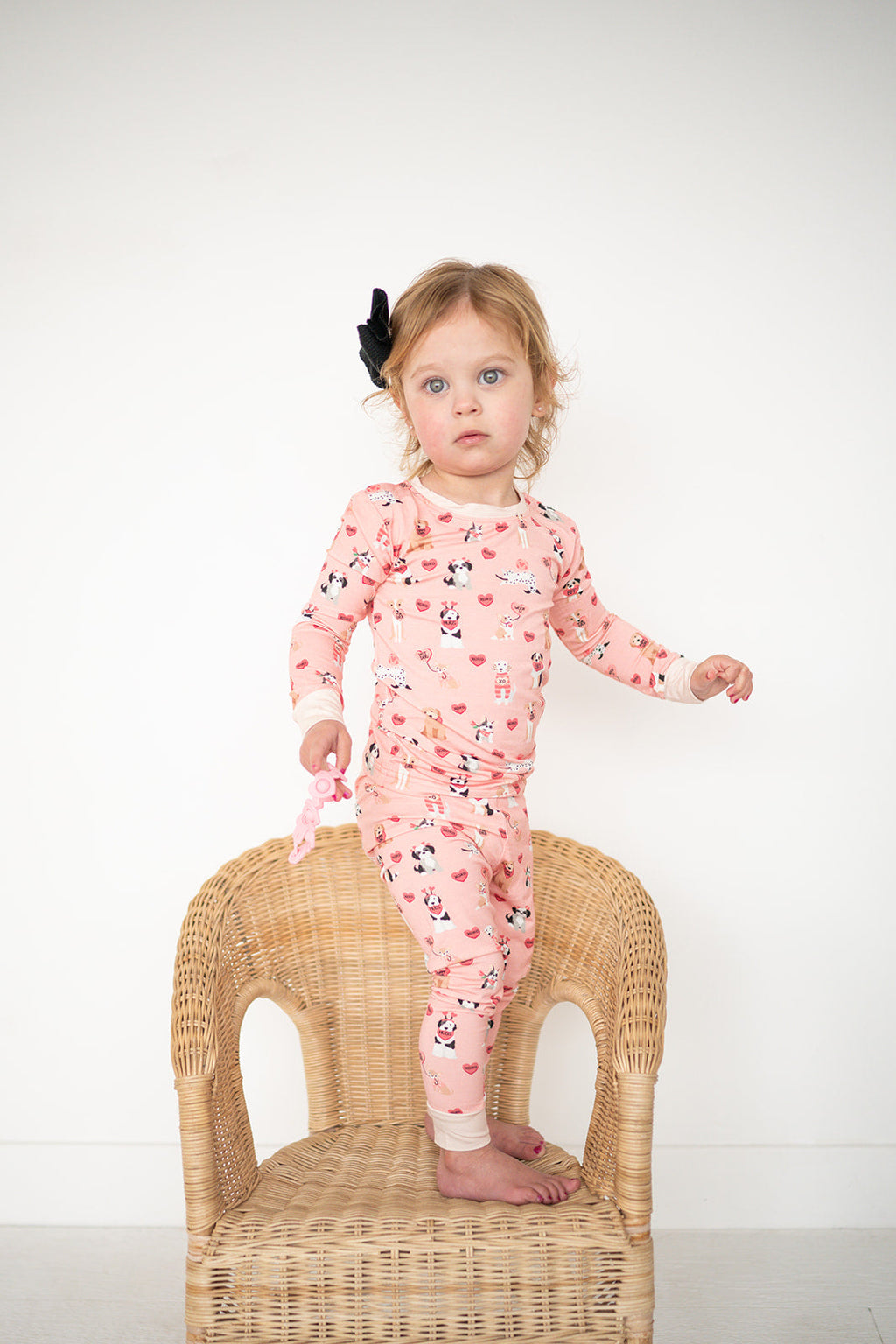 Pups & Kisses (Long Sleeve PJ) - Pink