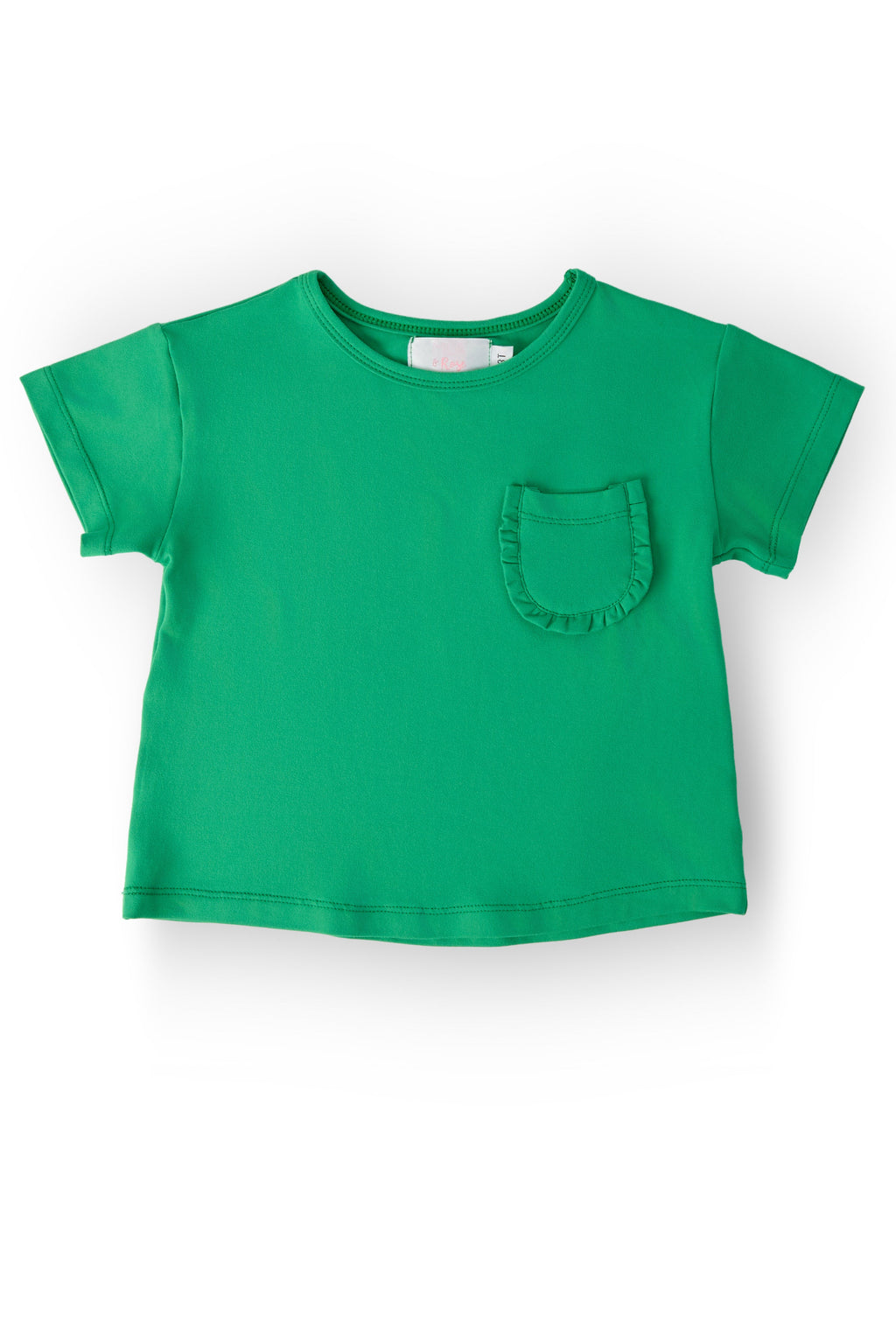 Kelly Green Ruffle Pocket Tee