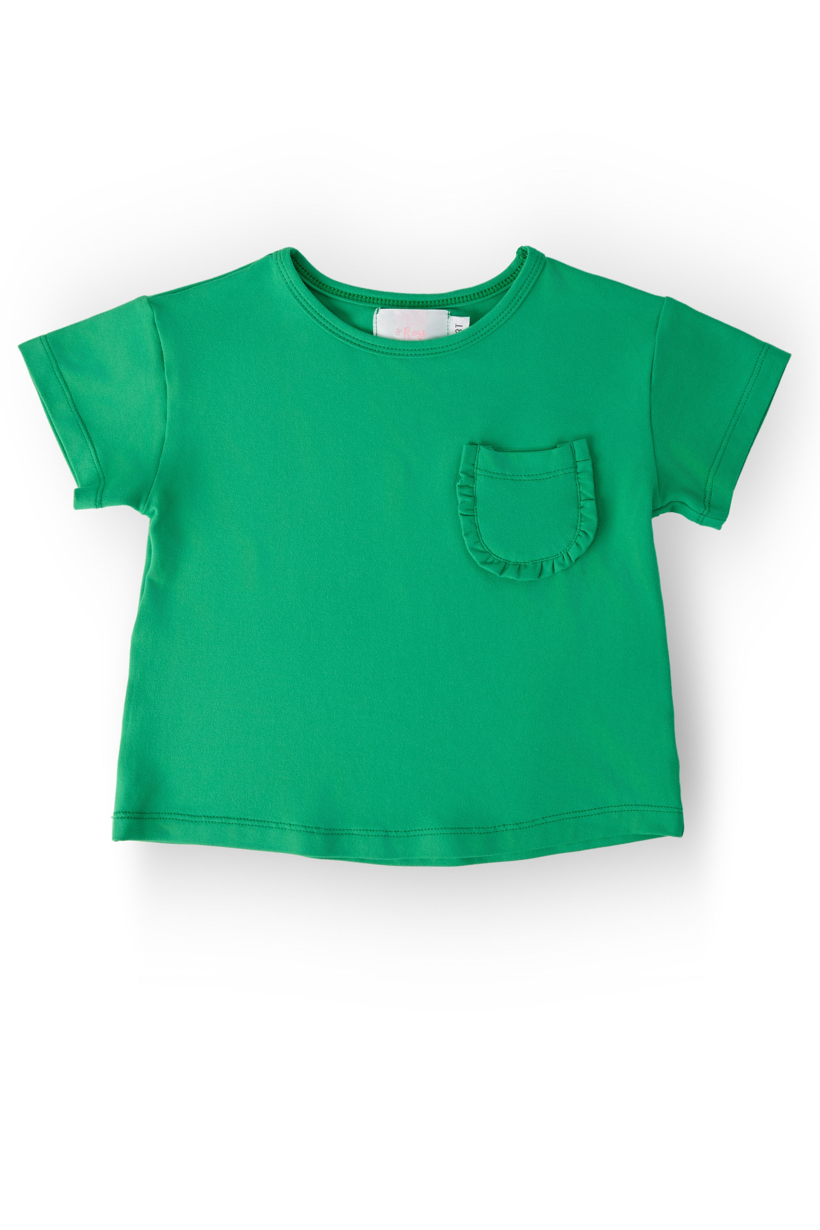 Kelly Green Ruffle Pocket Tee