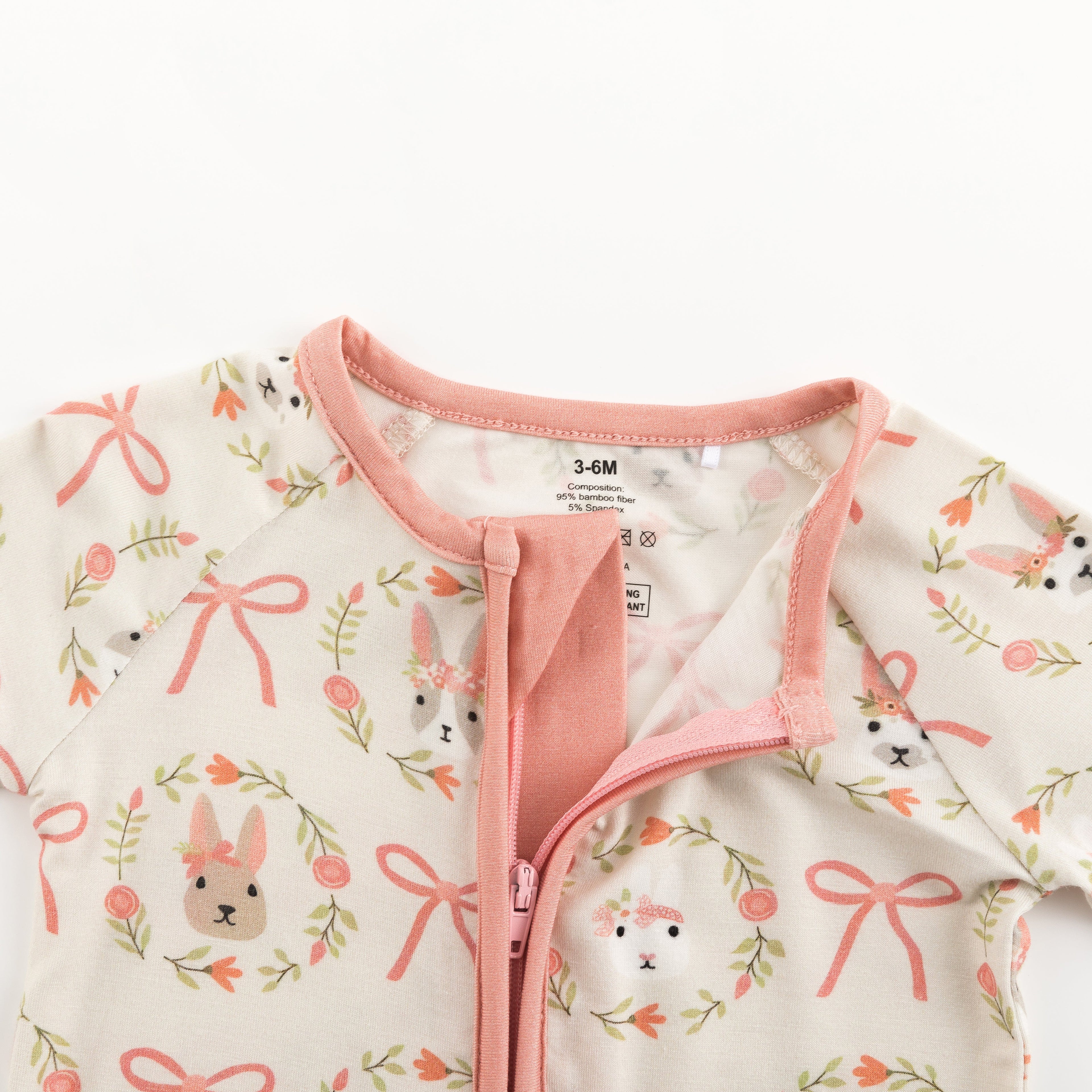 Bows & Bunnies (Convertible Zip Footies)
