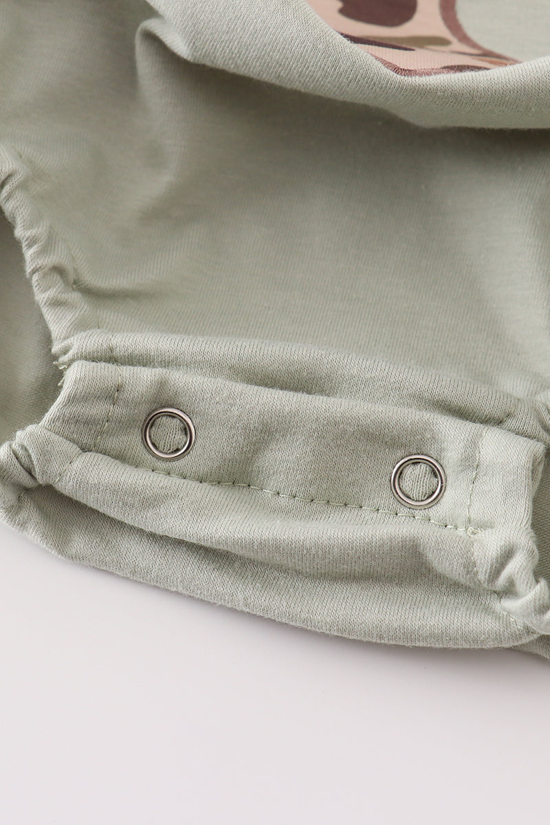 Sage camouflage deer applique bubble