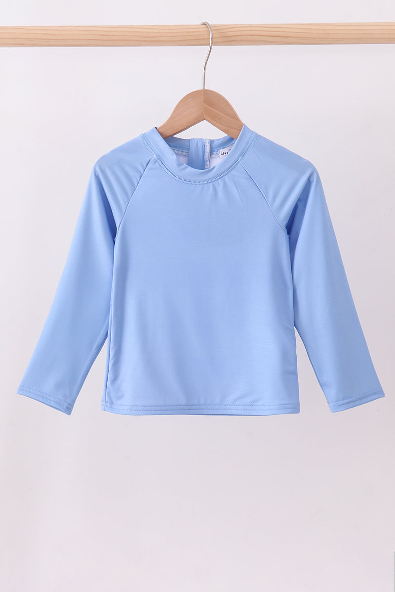 Blue long sleeve swim top