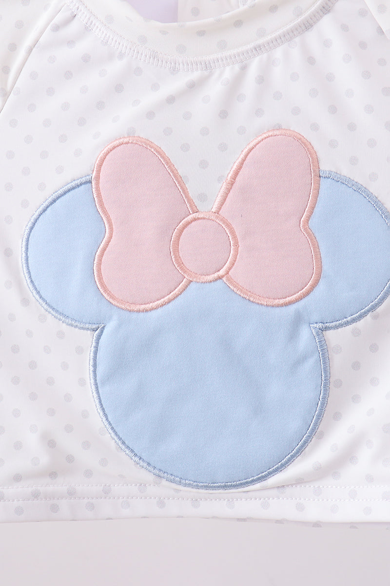 Character applique long-sleeve swimsuit