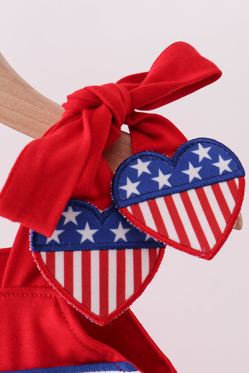 Red heart smocked bubble