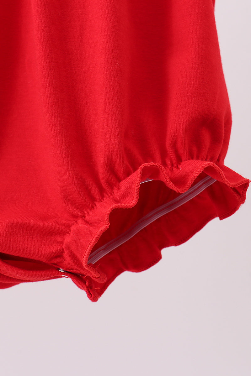 Red heart smocked bubble