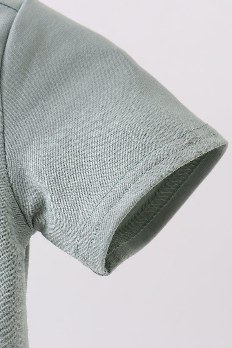 Sage pocket button down bubble