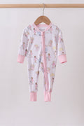 Pink all day adventure bamboo romper