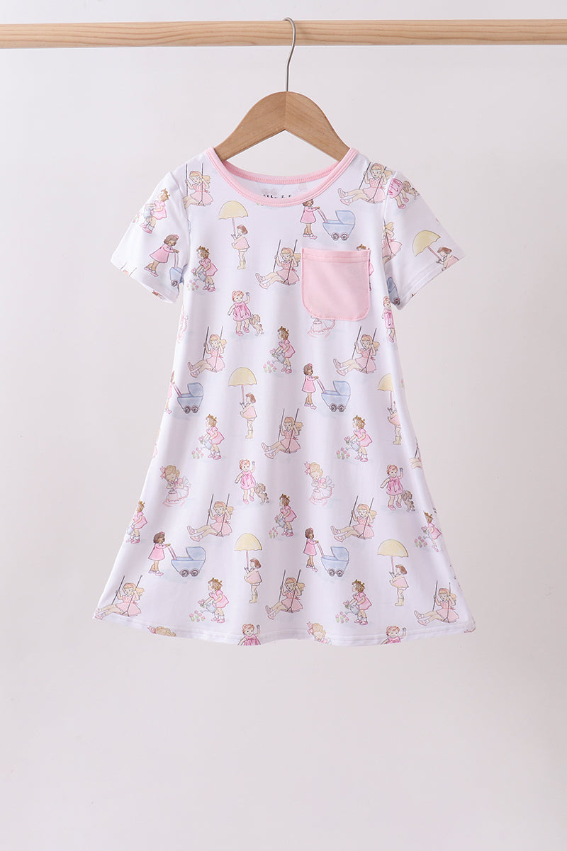 Pink all day adventure bamboo dress